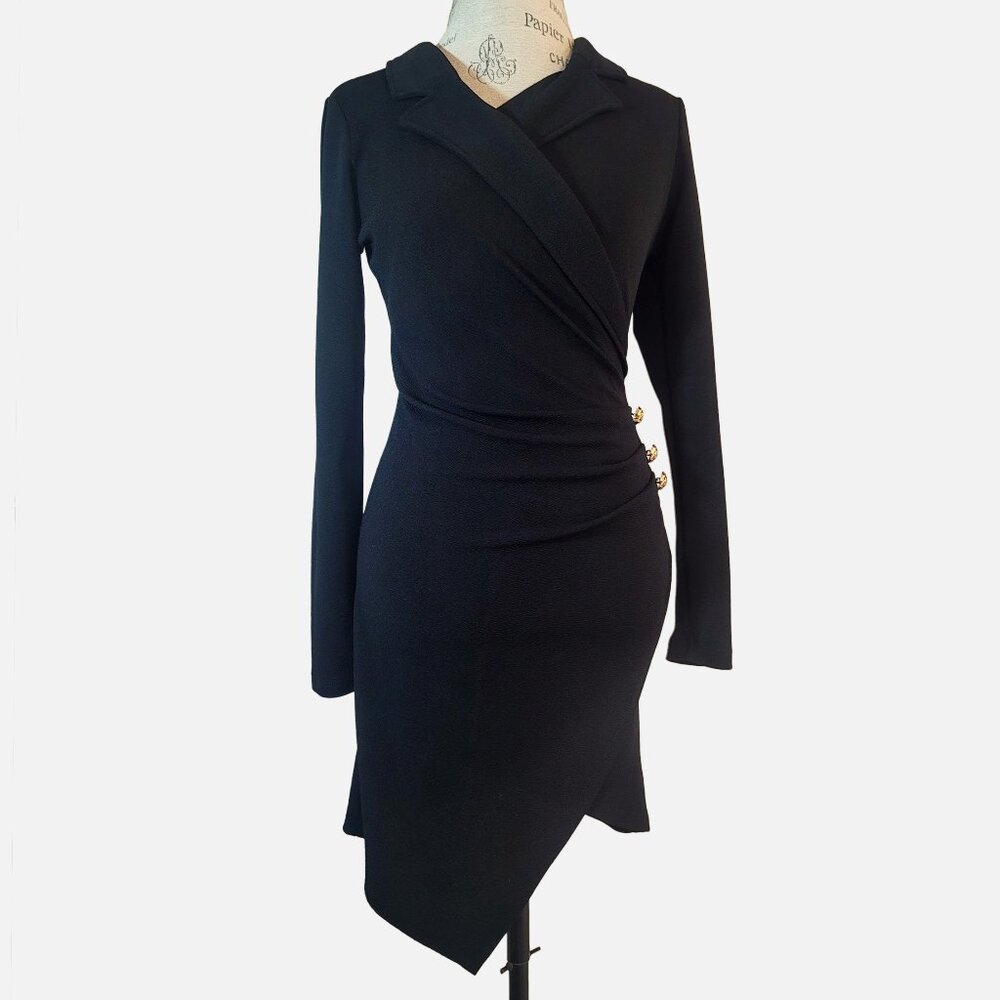 Almost Famous Asymmetric Long Sleeve Blazer Mini Dress - XL